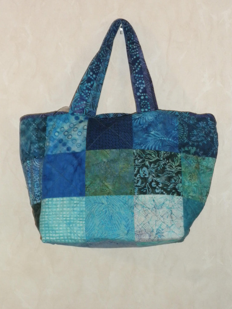 Blue batik tote bag