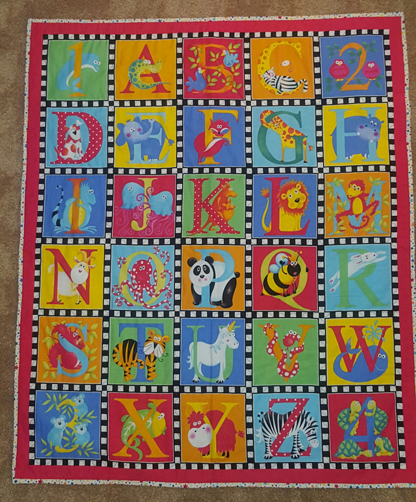 Baby quilt - abc's and animals