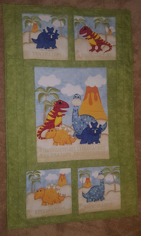 Baby quilt - baby dinosaurs