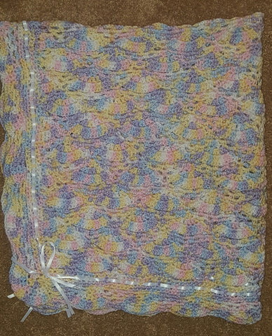 Crocheted baby afghan - multicolor